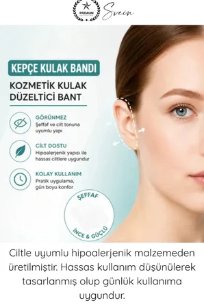 #KepçeKulak Kepçe Kulak Düzeltici Kozmetik Bant 24 Adet Şeffaf Çift Taraflı Görünmez Cilt Dostu Hipoalerjenik Kulak Sabitleyici Estetik Bant Gün Boyu Güçlü Tutuş Kolay Uygulama