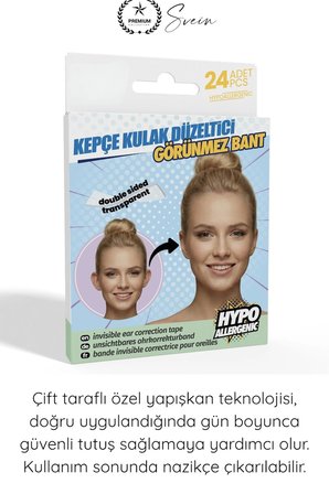 #KepçeKulak Kepçe Kulak Düzeltici Kozmetik Bant 24 Adet Şeffaf Çift Taraflı Görünmez Cilt Dostu Hipoalerjenik Kulak Sabitleyici Estetik Bant Gün Boyu Güçlü Tutuş Kolay Uygulama