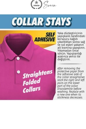 #Yaka Yaka Düzleştirici Yapışkanlı Balin 20 Adet Şeffaf Gömlek Yaka Destek Bandı Tshirt Polo Tişört Yaka Şekillendirici Kıvrılma Önleyici Çıkarılabilir Kolay Uygulama