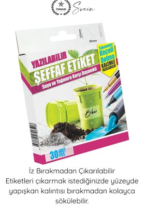 #İsimlik Suya Dayanıklı Yazılabilen Baharat Etiketi 30 Adet Şeffaf Yapışkanlı Kavanoz Etiketi Fide Tohum Saksı Bitki İsimlendirme Markalama Not Etiketi Güçlü Yapışkan İz Bırakmadan Çıkarılabilir