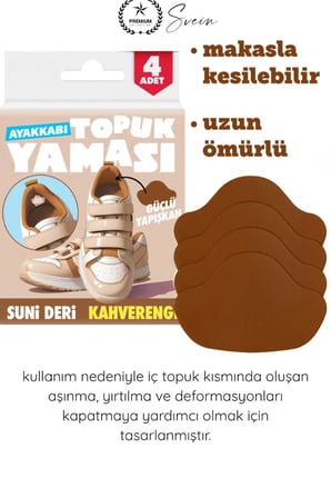 #YamaBandı Ayakkabı Topuk Yaması Yapışkanlı Tamir Bandı Kahverengi 4 Adet Spor Sneaker Klasik Bot Çocuk Yetişkin İç Topuk Onarım Pedi Suni Deri Güçlü Yapışkan Kesilebilir Aşınma Koruyucu