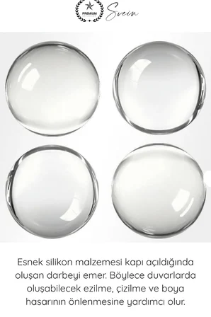 #KapıStoperi Yapışkanlı Kapı Stoperi Şeffaf 4 Adet Kapı Kolu Çarpma Engelleyici Duvar Koruyucu Silikon Tampon Sessiz Darbe Önleyici Güçlü Yapışkan Mobilya Koruma Kapı Arkası Stoper 4 cm