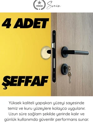 #KapıStoperi Yapışkanlı Kapı Stoperi Şeffaf 4 Adet Kapı Kolu Çarpma Engelleyici Duvar Koruyucu Silikon Tampon Sessiz Darbe Önleyici Güçlü Yapışkan Mobilya Koruma Kapı Arkası Stoper 4 cm