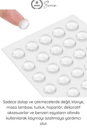 #Stoper Yapışkanlı Dolap Çekmece Stoperi Ses Engelleyici Şeffaf 48 Adet Silikon Tampon Kapak Çarpma Önleyici Kaydırmaz Mobilya Koruyucu Güçlü Yapışkan Darbe Emici 9 mm Ped Seti