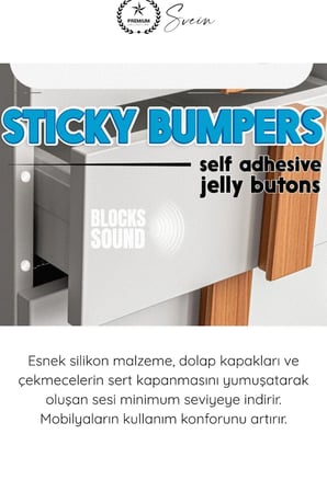 #Stoper Yapışkanlı Dolap Çekmece Stoperi Ses Engelleyici Şeffaf 48 Adet Silikon Tampon Kapak Çarpma Önleyici Kaydırmaz Mobilya Koruyucu Güçlü Yapışkan Darbe Emici 9 mm Ped Seti