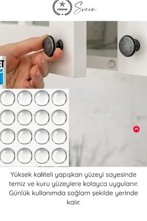 #Stoper Yapışkanlı Dolap Çekmece Stoperi Ses Engelleyici Şeffaf 48 Adet Silikon Tampon Kapak Çarpma Önleyici Kaydırmaz Mobilya Koruyucu Güçlü Yapışkan Darbe Emici 9 mm Ped Seti
