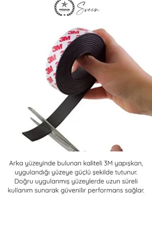 #Magnet 3M Yapışkanlı Şerit Magnet Mıknatıs Bant 20mm 75cm Güçlü Manyetik Şerit Kendin Yap Hobi Maket Tamirat Metal Yüzey Sabitleme Kesilebilir Esnek Pratik Organizer Dolap Atölye Ofis Ev Kullanımı