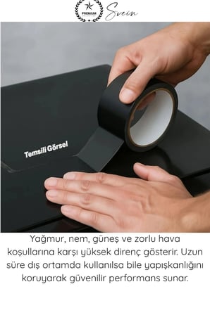 #TamirBandı Duct Tape Tamir Bandı Bez Siyah Güçlü Yapışkan Suya Dayanıklı UV Dirençli Onarım İzolasyon Boru Hortum Çadır Otomotiv Tekne Demetleme Çok Amaçlı Elle Yırtılabilir En 48mm Boy 10 Metre