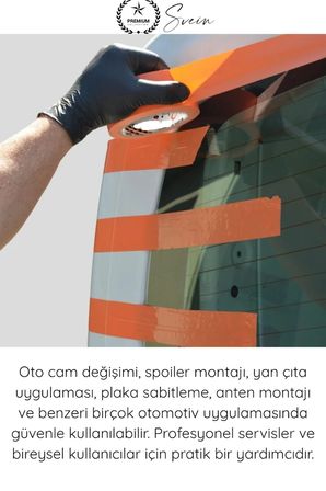 #SabitlemeBandı İz Bırakmaz Turuncu Geçici Aksesuar Sabitleme Bandı 45mm x 25m Oto Cam Montaj Spoiler Çıta Plaka Anten Koruma Boya Dostu Güçlü Yapışkan Transfer Maskeleme Uygulama Rulosu