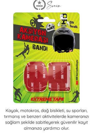 #KameraBandı Araç Kamerası Yapıştırma Bandı 3M Çift Taraflı Su Geçirmez Ped Otomobil Motosiklet Kask Aksiyon Kamera GoPro Sabitleme Pedi Endüstriyel Güçlü Montaj Aparatı 45x35mm 4 Adet