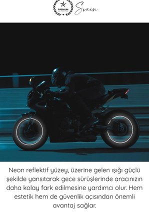 #NeonBant Beyaz Neon Jant Bandı Reflektif Şerit 7mm 7 Metre Motosiklet Otomobil Bisiklet Jant Çember Dekoratif Yapışkanlı Çizgi Sticker Gece Görünürlük Suya Dayanıklı UNI EN12899 Sertifikalı