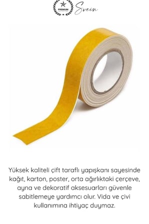 #KöpükBant 5 Kg Çift Taraflı Köpük Montaj Bandı 19mm 2 Metre Güçlü Yapışkan Duvar Bant Beyaz Çerçeve Ayna Poster Dekorasyon Sabitleme Vida Gerektirmeyen İç Mekan Yapıştırma Aparatı