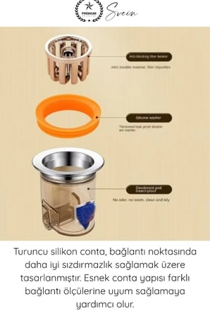 #KokuÖnleyici Koku Önleyici Gider Aparatı DN40 DN50 Lavabo Sifon Geri Akış Engelleyici Paslanmaz Çelik Izgara Silikon Conta Mutfak Banyo Tuvalet Haşere Sızdırmaz Su Tahliye Valfi 90 Derece