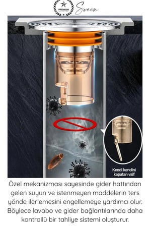 #KokuÖnleyici Koku Önleyici Gider Aparatı DN40 DN50 Lavabo Sifon Geri Akış Engelleyici Paslanmaz Çelik Izgara Silikon Conta Mutfak Banyo Tuvalet Haşere Sızdırmaz Su Tahliye Valfi 90 Derece