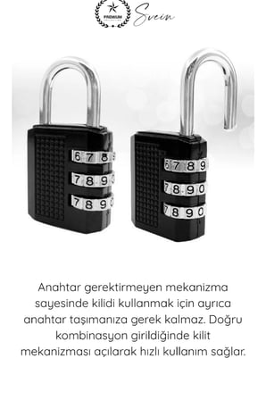 #Kilit 50 mm Şifreli Asma Kilit 3 Haneli Kombinasyonlu Premium Paslanmaz Çelik Gövde Ekstra Güçlü Güvenlik Kilidi Kapı Dolap Çanta Depo Sandık İçin Dayanıklı Kompakt Tasarım