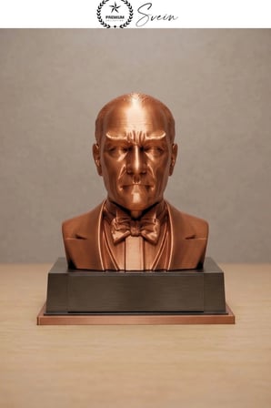 #Atatürk Mustafa Kemal Atatürk Büstü 3D Baskı Dekorasyon Biblo Bakır Renk Premium Tasarım Şık Obje Ev Ofis Masa Süsü Öğretmen Hediyesi Koleksiyonluk Figür Hediyelik Masaüstü Öğretmenler Günü