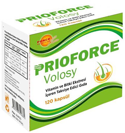 Prioforce Volosy 120 Kapsül Vitamin ve Bitki Ekstresi L-Sistin Biotin