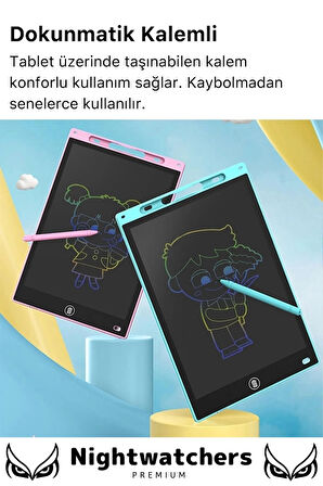 Premium Lcd Ekranlı Kalemli Dijital Çizim Tableti Yazı Tahtası Boyama Resim 8,5 Inç Akıllı Tablet