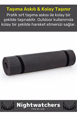 Premium Su Geçirmez Konforlu Taşıma Askılı Çift Taraflı Zemin Çadır Uyku Kamp Matı Yer Minderi 6,5mm