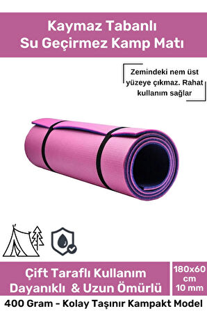 Premium Su Geçirmez Konforlu Taşıma Askılı Çift Taraflı Zemin Çadır Uyku Kamp Matı Yer Minderi 10mm