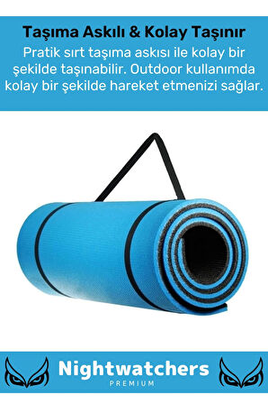 Premium Su Geçirmez Konforlu Taşıma Askılı Çift Taraflı Zemin Çadır Uyku Kamp Matı Yer Minderi 16mm