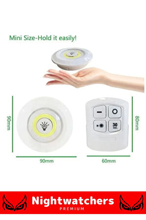 Deluxe Av Kamp Ev Okul Araba Otel Pilli Uzaktan Kumandalı Yapışkanlı Dayanıklı 3'Lü Led Spot 1 Adet