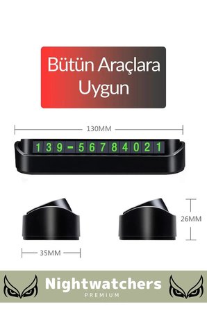 Lüks Araç Içi Park Telefon Numarası Araba Oto Cam Kartı Torpido Üstü Fosforlu Neon Aç-Kapa Numaratör