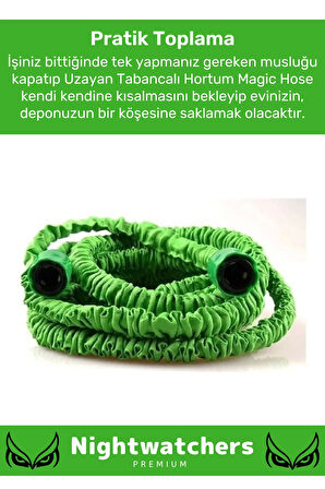 Premium Seri Dolaşmaz Kırılmaz 7 Kademeli Uzayan Bahçe Sulama Araç Yıkama Tabancalı 15 Metre Hortum