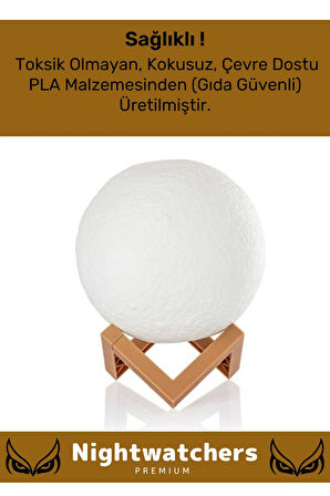 Özel Üretim Çevre Korumalı 3d Standlı Küre Dekoratif Yüksek Performanslı Led Ay Gece Masa Lambası