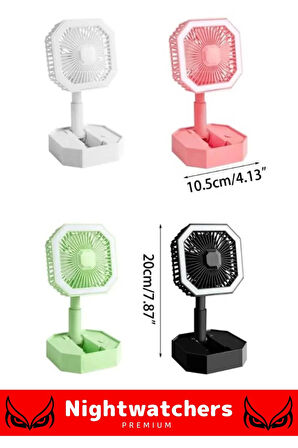 Deluxe Katlanabilir 2 Modlu Usb Şarjlı Sessiz Mini Fan Yelpazeli Pervaneli Soğutucu Vantilatör