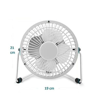 Laptop PC Metal Masaüstü serinletici FAN Beyaz USB Kablolu Usb 18 cm. Vantilatör
