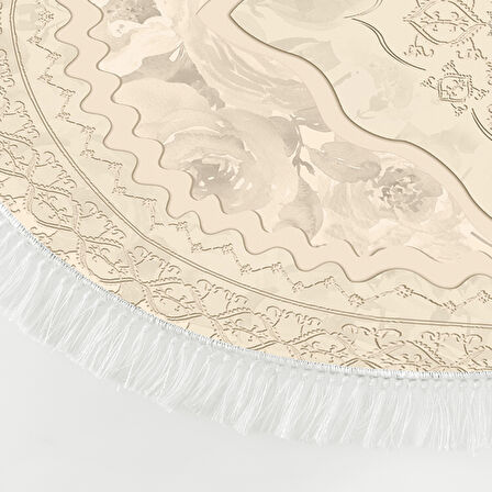 Dekoreko İnci Halı Dijital Saçaklı Oval 1856 Desen 2