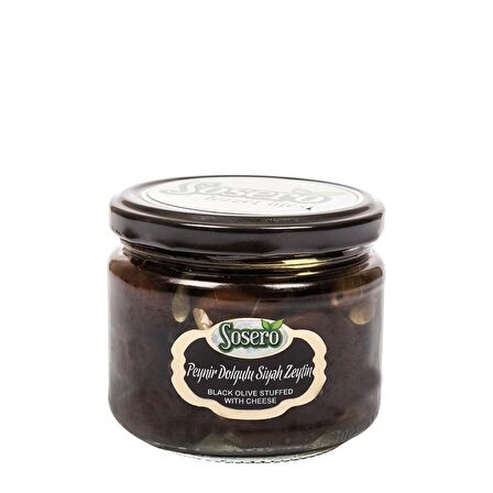 Sosero Peynir Dolgulu Siyah Zeytin 300 Gr