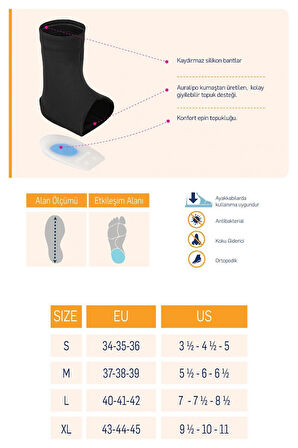 SİLİKON TOPUK DESTEĞİ (KONFORT EPİN TOPUKLUK) TG-820 S BEDEN