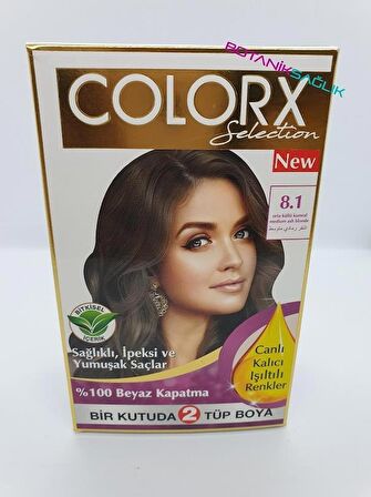 Colorx Saç Boyası İkili Set - 8.1 ORTA KÜLLÜ KUMRAL