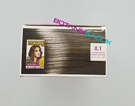 Colorx Saç Boyası İkili Set - 8.1 ORTA KÜLLÜ KUMRAL