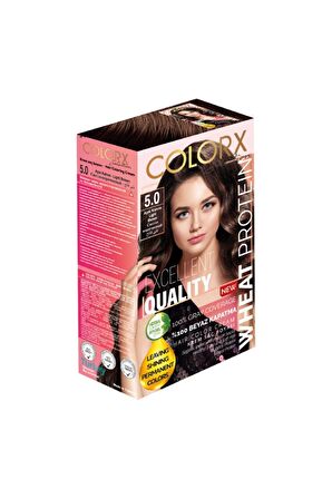 Colorx Saç Boyası Tekli Set -5.0 Açık Kahve