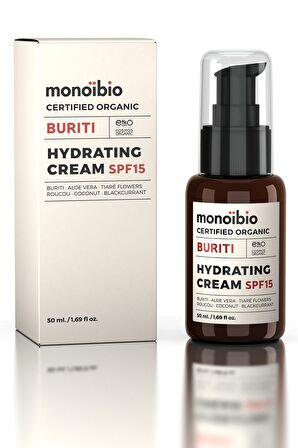Monoibio Tüm Cilt Tipleri İçin Su Bazlı Yağsız SPF15 Nemlendirici Yüz Bakım Kremi 50 ml