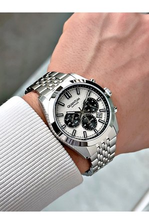 Fonksiyonlu Gümüş Renk Safir Cam Çelik Kordon Çelik Kasa Erkek Kol Saati 1217MR