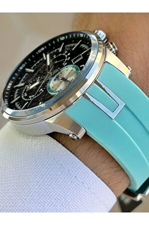 Fonksiyonları Aktif 10 Atm Su Geçirmez Silikon Kordon Çelik Kasa Erkek Kol Saati