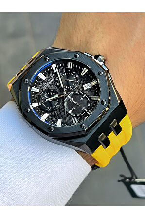 Fonksiyonları Aktif 10 Atm Su Geçirmez Silikon Kordon Çelik Kasa Erkek Kol Saati