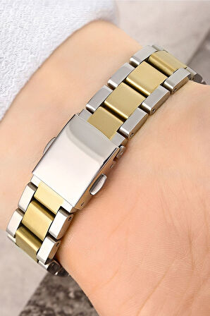 Çelik Kordon Gümüş Altın Renk 3 Atm Su Geçirmez Kadın Kol Saati