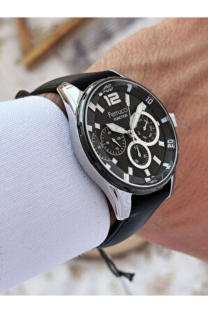 Function Fonksionlu 3 Atm Su Geçirmez Deri Kordon Erkek Kol Saati