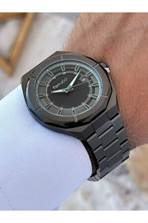 Özel Tasarım Takvimli 3 Atm Su Geçirmez Çelik Kordon Erkek Kol Saati