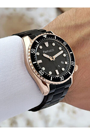 Takvimli Siyah Renk Su Geçirmez Çelik Kordon Erkek Kol Saati