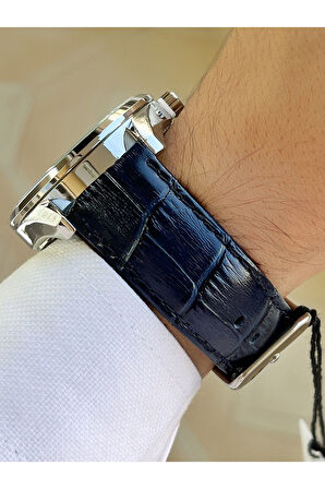 Function Fonksiyonlu Lacivert Renk 3 Atm Su Geçirmez Deri Kordon Erkek Kol Saati