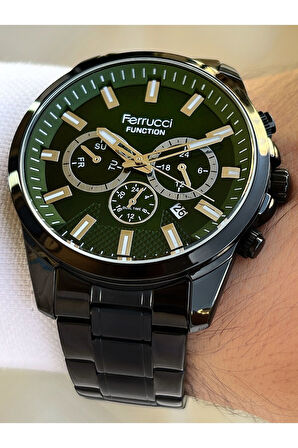 Function Çelik Kordon Siyah Renk Erkek Kol Saati 3 Atm Su Geçirmez