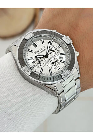 Function Fonksiyonlu Gümüş Renk 3 Atm Su Geçirmez Çelik Kordon Erkek Kol Saati