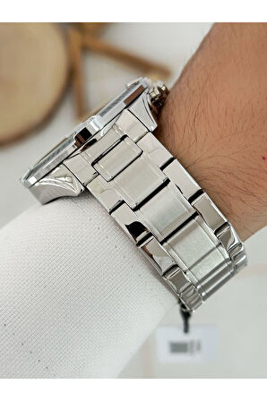 Function Fonksiyonlu Gümüş Renk 3 Atm Su Geçirmez Çelik Kordon Erkek Kol Saati