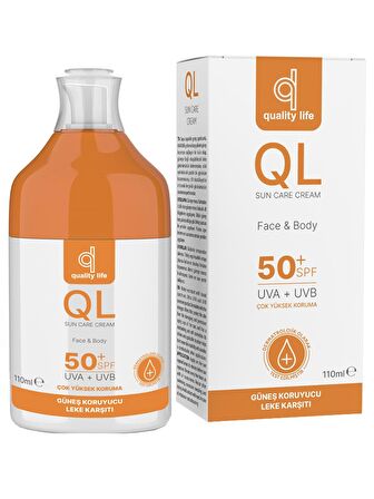 QL Yüz Güneş Kremi  + 50 SPF Faktör Leke Karşıtı 110 ML Çok Yüksek Koruma